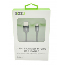 GIZZU Micro 1.2m USB Braided Cable Black