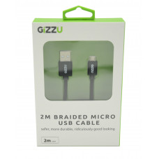 GIZZU Micro 2m USB Braided Cable Black