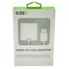 GIZZU HDMI to VGA with Audio Adapter - White