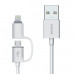 Romoss 2in1 USB-A to Lightning|Micro USB 1m Cable White