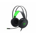 T-Dagger Ural Green Lighting|210cm Cable|3.5mm+USB|Uni-Directional Luminous Gooseneck Mic|50mm Bass Driver|Stereo Gaming Headset - Black/Green