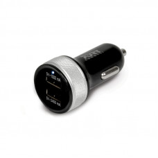 Port Connect Dual Port 3.4A Car Charger Black