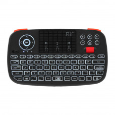 Rii Wireless QWERTY Backlit Gamepad Touchpad|Keyboard|Bumpers|Scroll Wheel - Black
