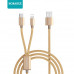 Romoss 2in1 USB to Lightning|Type C 1.5m Cable Gold