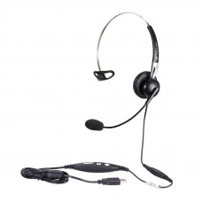 Calltel H650NC Mono-Ear Noise-Cancelling Headset + UC2000T Quick Disconnect USB Sound Card Adapter Cable